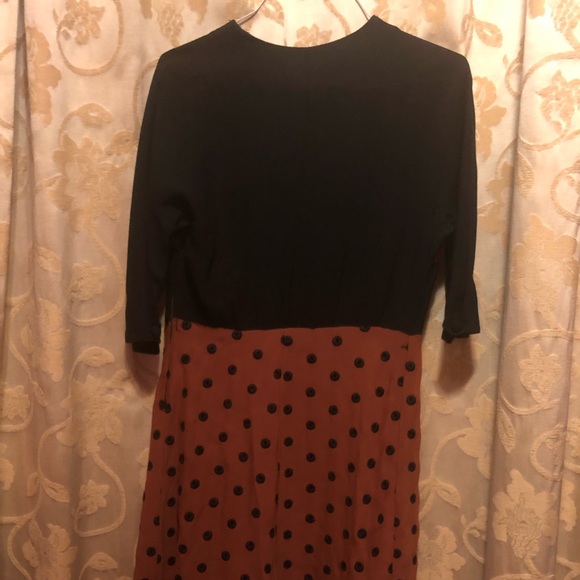 True vintage 1940’s Black/Rust crepe dress RARE larger size! 16 - Picture 7 of 13